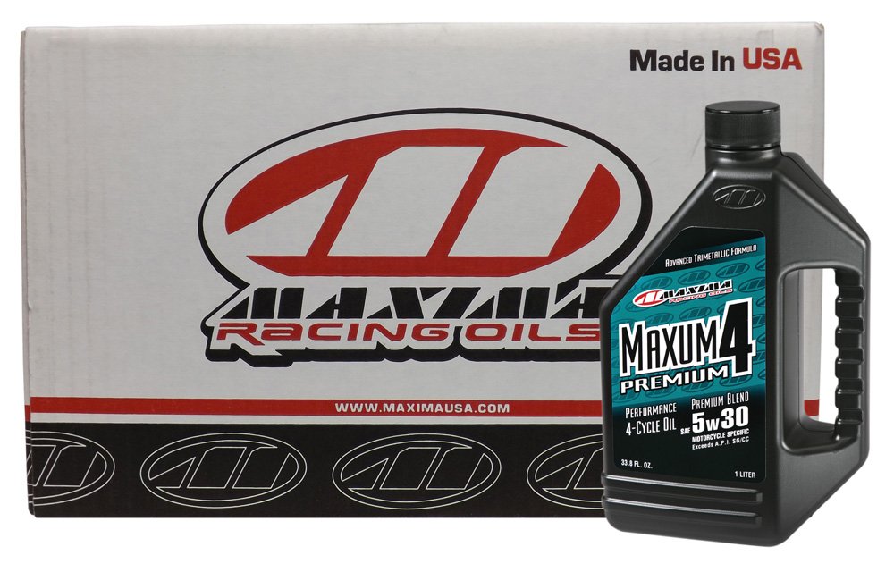 Maxima CS399128-4PK Premium4 5W-30 Motorcycle Engine Oil - 1 Gallon, (Case of 4)