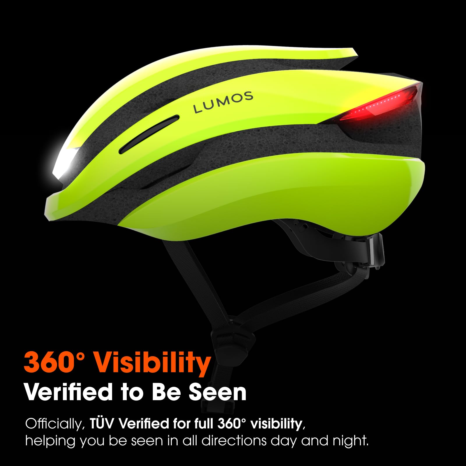 Lumos Ultra inteligentny kask rowerowy, przednie i tylne światło (LED), kierunkowskazy, światła stopu, połączenie Bluetooth, dorośli: mężczyźni, kobiety (Electric Lime, rozmiar: M-L)