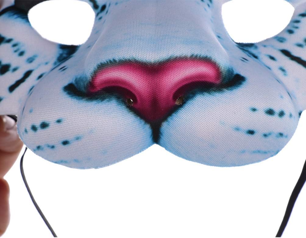 Abaodam Halloween Leopard Half Face Masquerade Masks Animal for Halloween Carnival Party Dress Up Costume Props