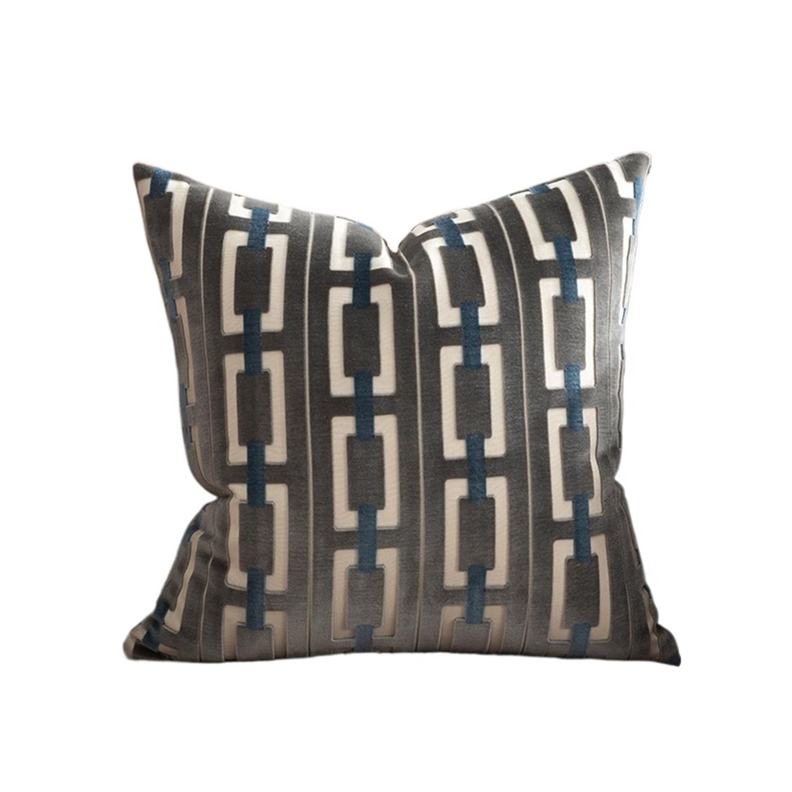 Pillow Cases Inspired Modern Glam Throw Pillow Cover Luxurious Soft Cut Velvet Geometric Chains Pattern Cushion Case 45x45cm(F)