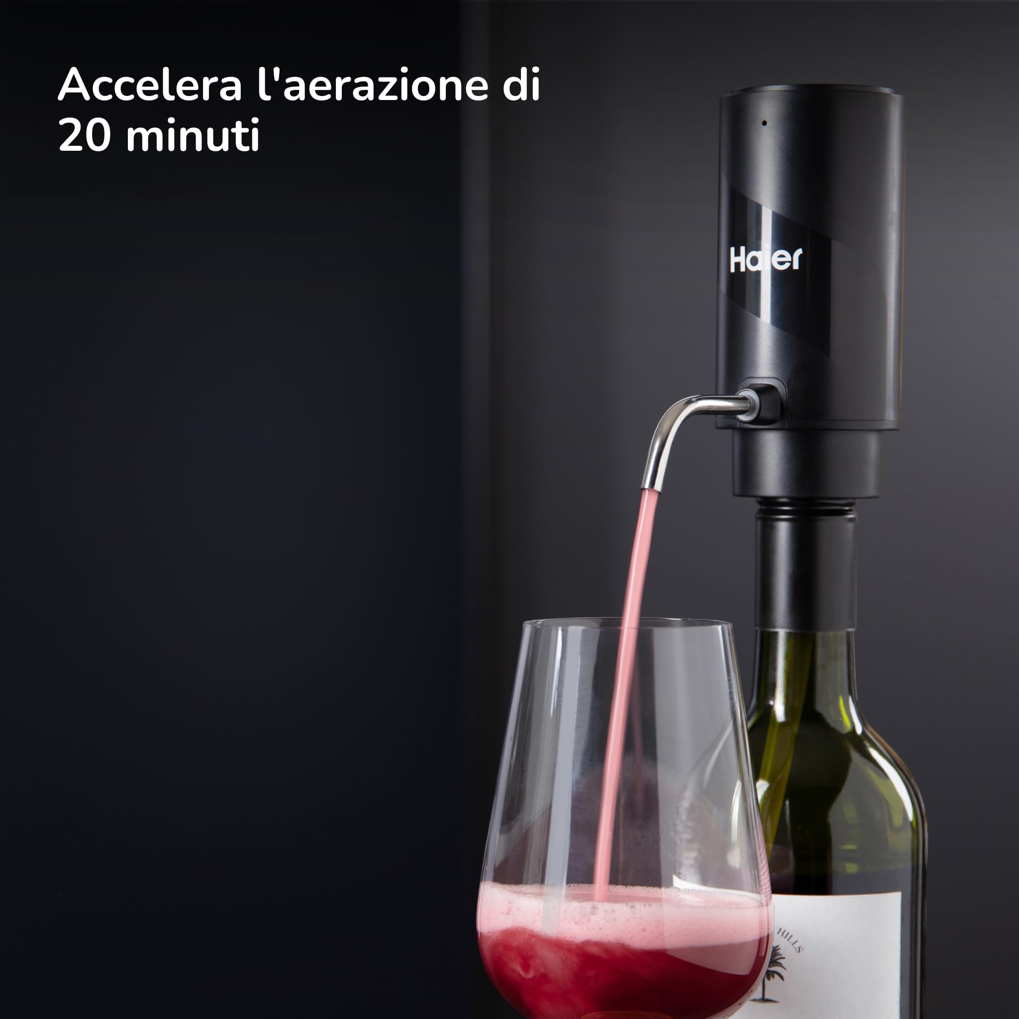 Triovino Aeratore Elettrico Per Vino 3 In 1, Dispenser E Tappo Sottovuoto, Touch Pad Digitale, Display LED, Impermeabile, LINKSTYLE, Regalo Di Lusso Per Appassionati