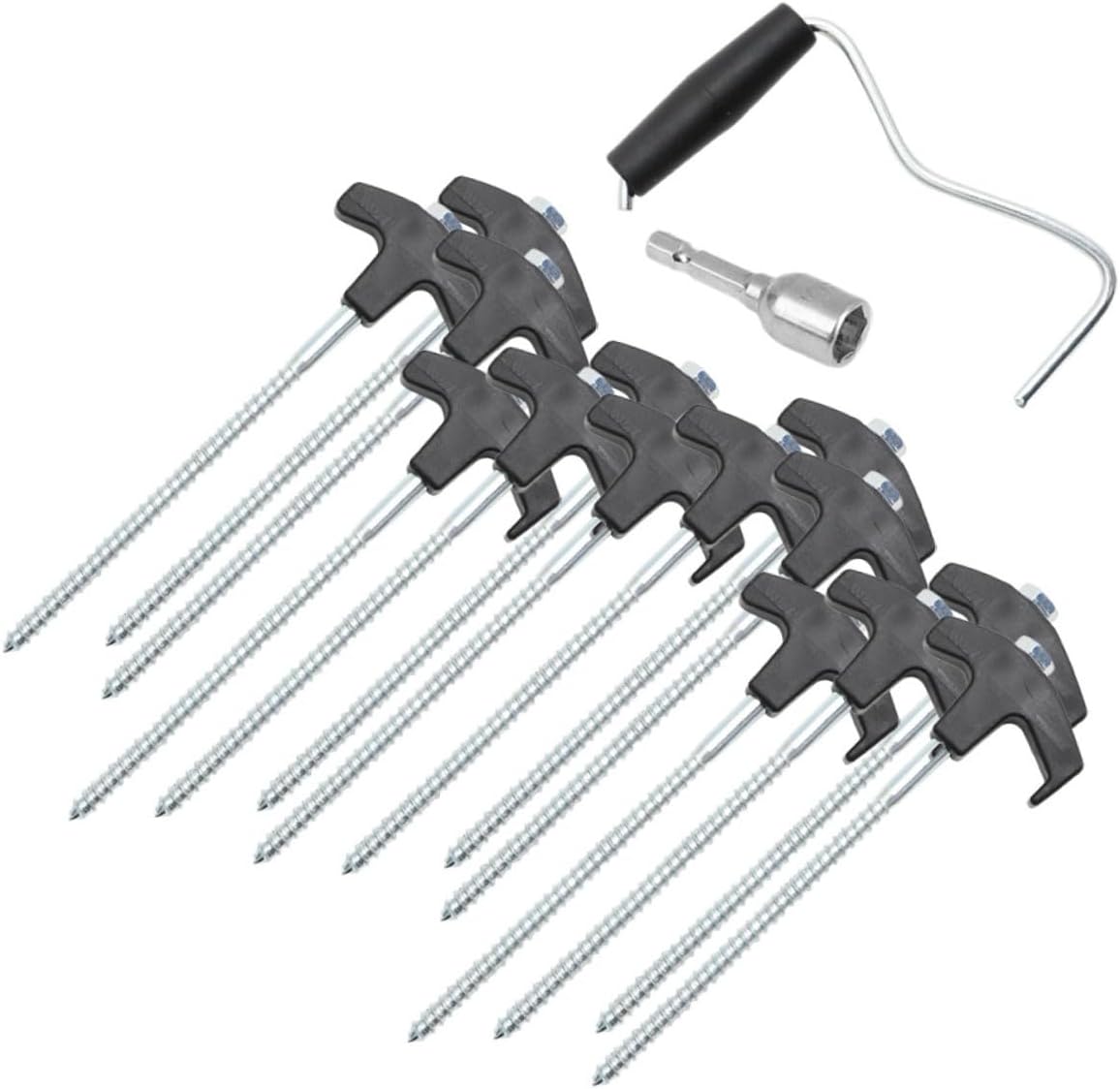 Heavy Duty Steel Tent Stakes Set 22 Pieces Portable Canopy Ground Anchors for Camping and Outdoor Tent Shelter Weather Resistant for Hiking and Travel