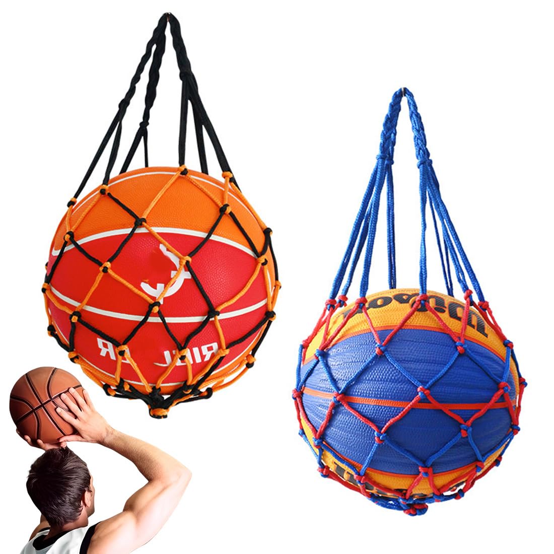 SULIUDAJI 2 Piezas Red de fútbol para Cometa Pelotas Deportivas de Baloncesto Voleibol de Playa Zapatillas de Deporte, Red portátil