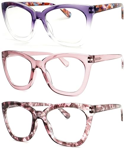 Gafas de lectura para mujer, lentes de luz azul, lectores de gran tamaño para mujeres, gases de ojal, bisagra de resorte