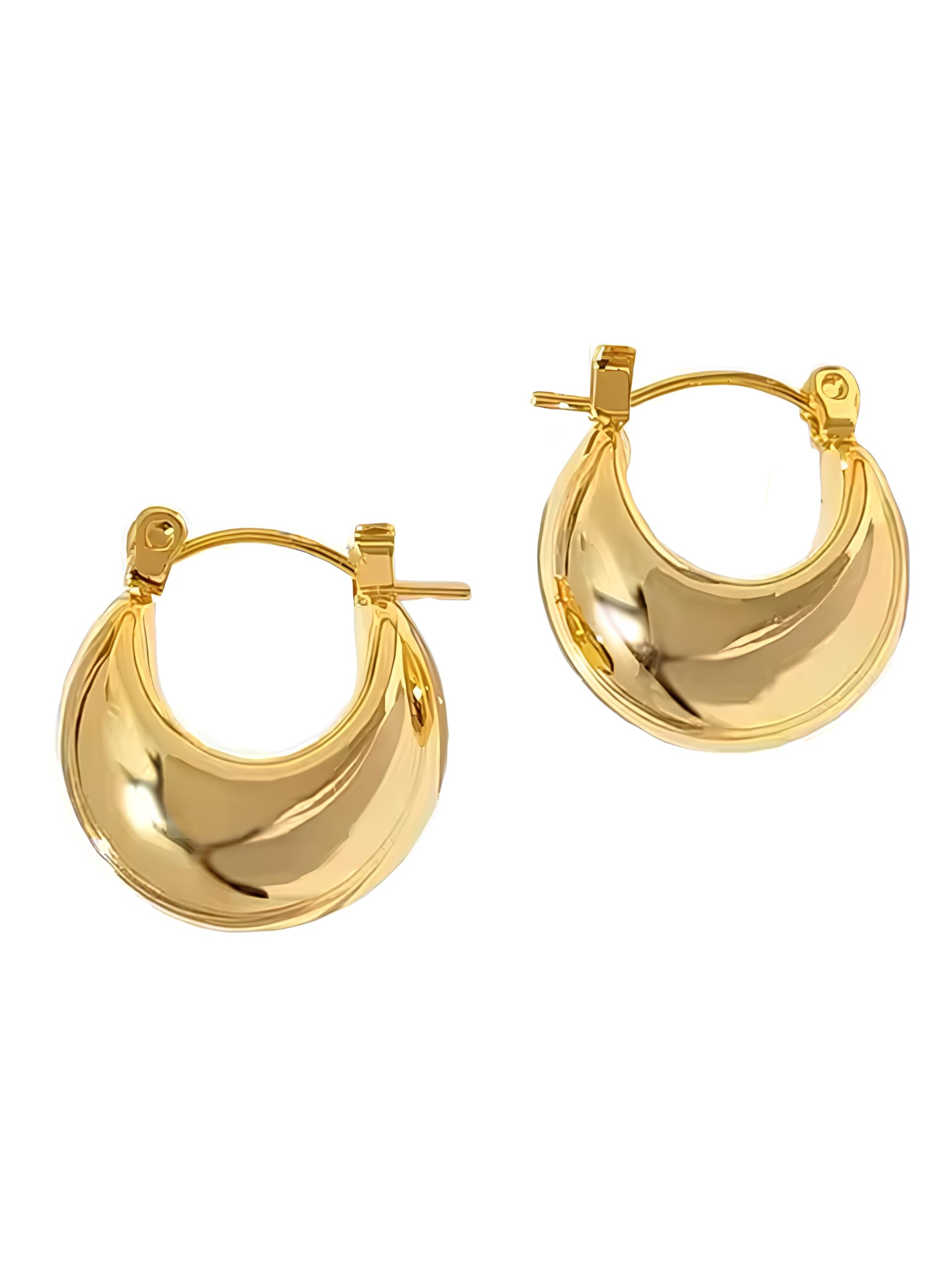 Bohey by KARATCART Fashionable Thick Gold Hoop Earrings for Women with Shiny Finish-picture-19