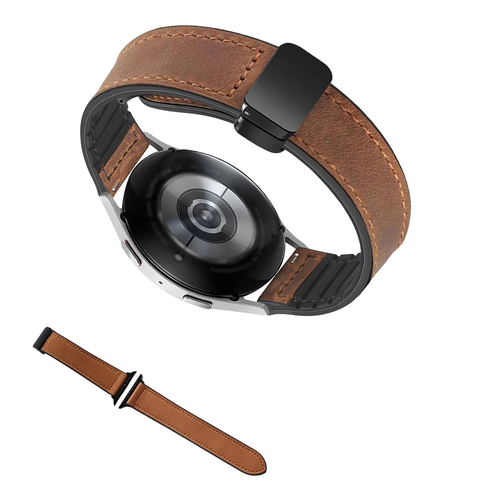 22MM Premium Leather Strap for Huawei GT4 46mm/GT3 46mm/GT3 Pro/GT2e,Samsung Galaxy Watch 3 45mm/Gear S3 - Stylish Replacement Strap,easy to install - Watch not included