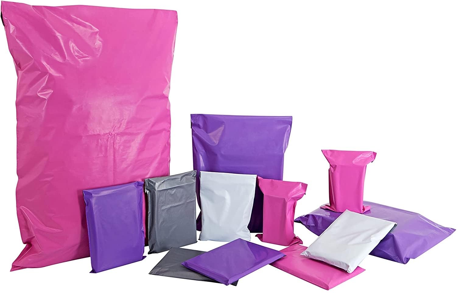Red Rainbow Mailing Bags Shipping Poly Postal Self Seal Bags in All Size & Colour Mailing Bags Postage Packaging Bags (24" x 36", Grey, 25)