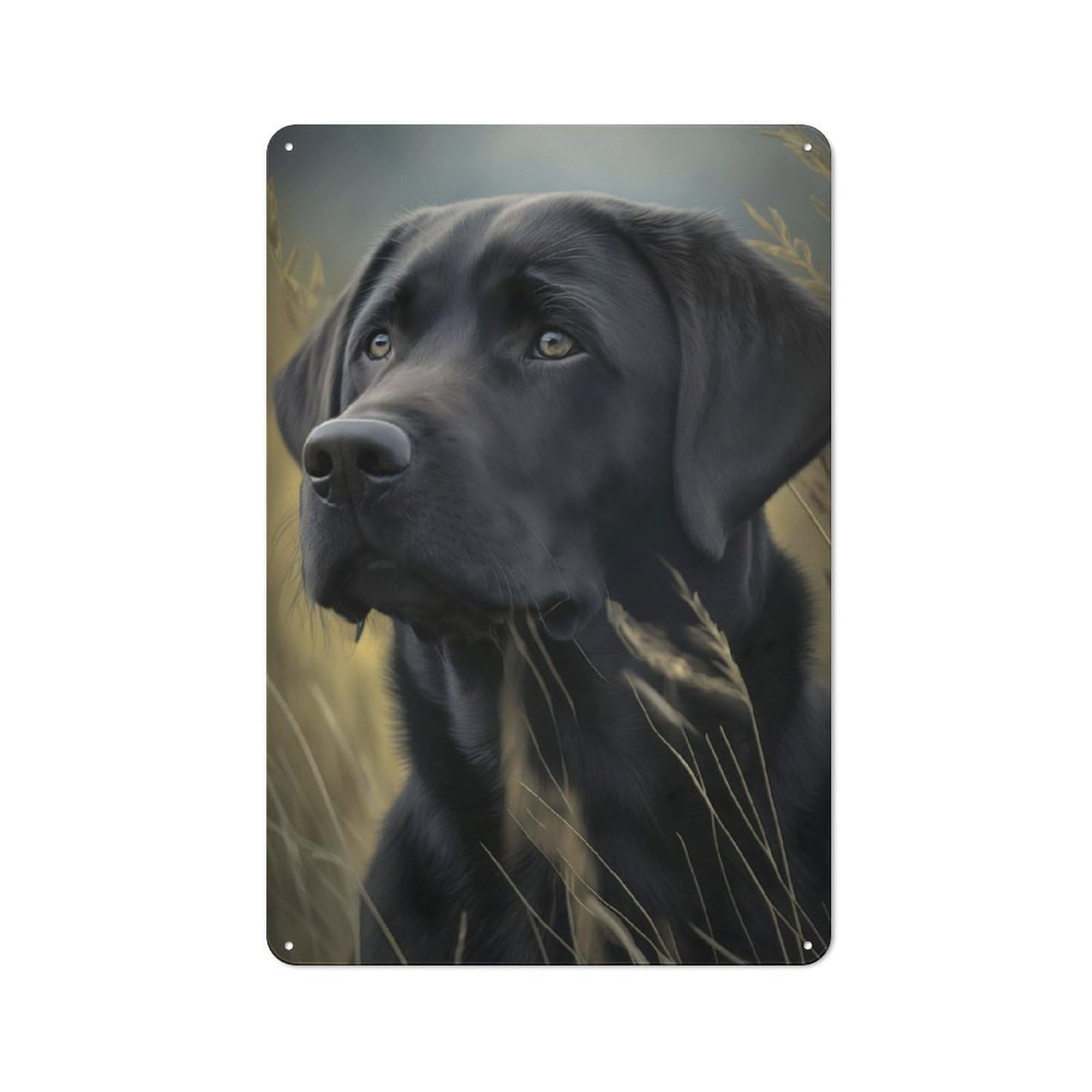 Junmoney Labrador Retriever Dog Loft Style Metal Wall Sign 30X20cm Featuring Studio Wall Art For Loft, Studio, Office Or Creative Room