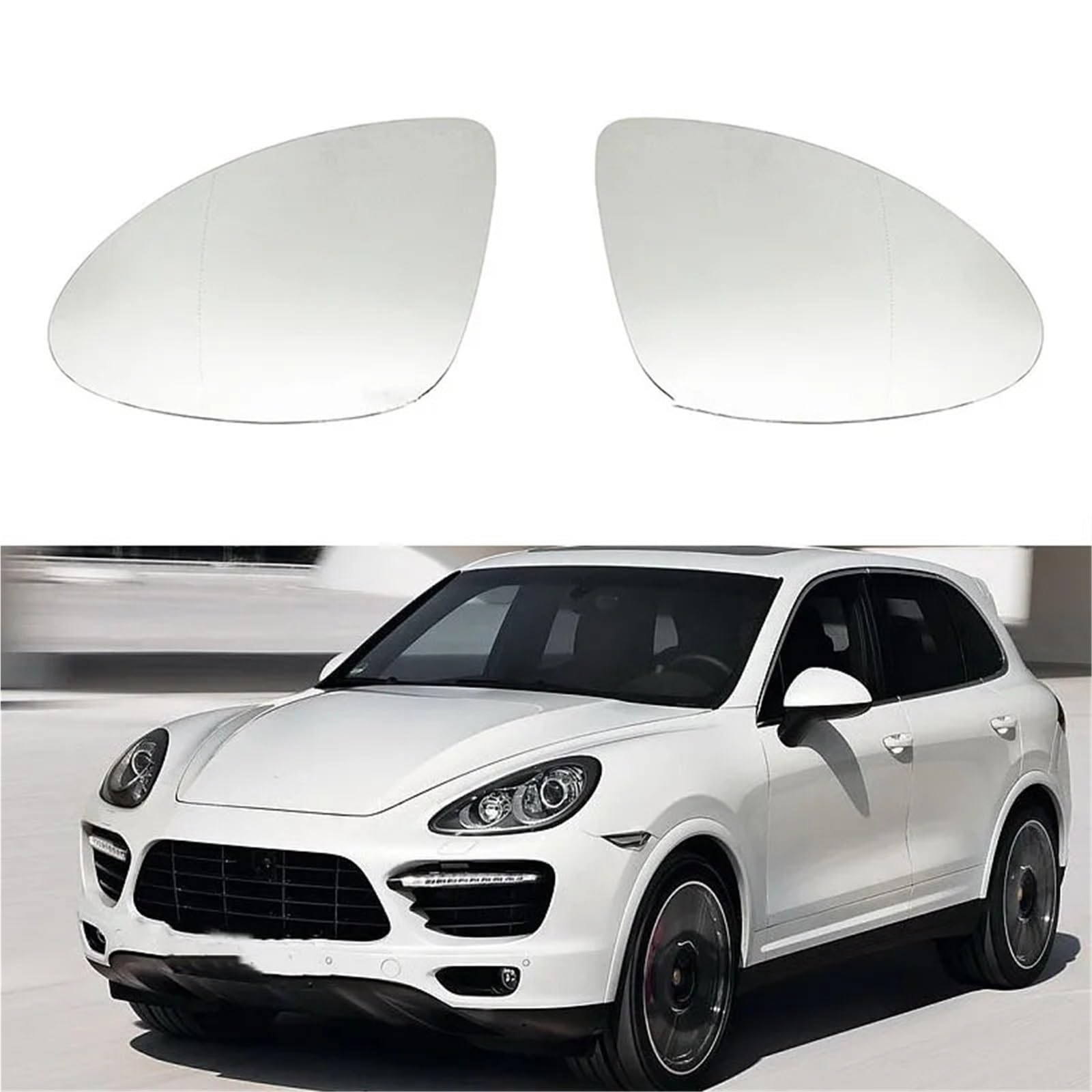 Vetro Dello Specchietto Retrovisore Vetro specchietto laterale riscaldato per auto 95873105600 per Porsche Cayenne 2015-2017 installare(Right)