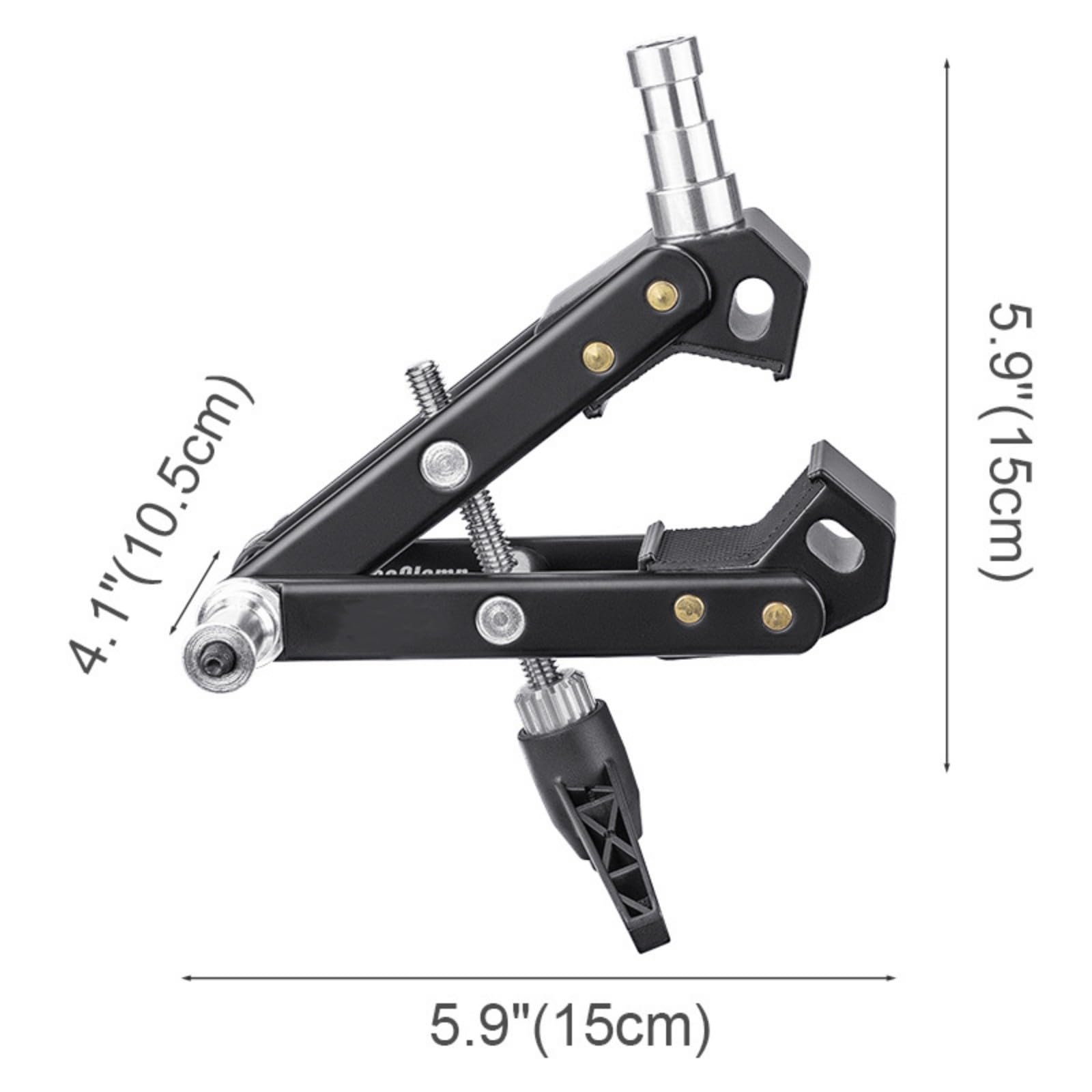 Supporto a morsetto per fotocamera super forte per fotocamera fotografica, riempimento luci fino a 12 kg, capacità del cuscinetto di carico nero