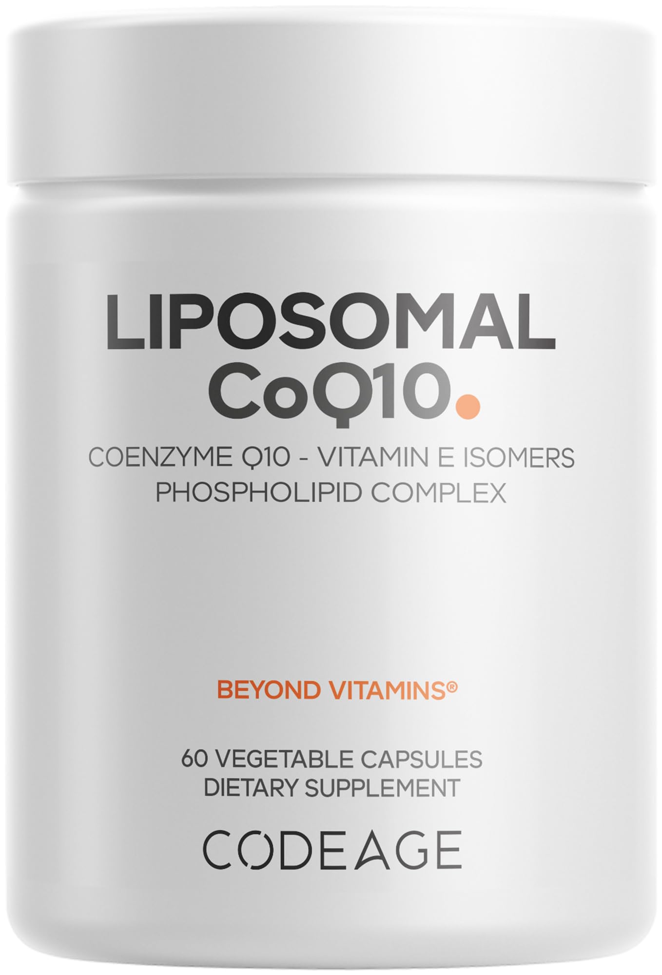 Codeage Liposomal CoQ10 Supplement - 125 mg Coenzyme Q10 with Vitamin E Isomers Tocopherols - 2-Month Supply - 1 Capsule Per Serving - Liposomal Delivery - Vegan, Non-GMO, Gluten-Free - 60 Capsules