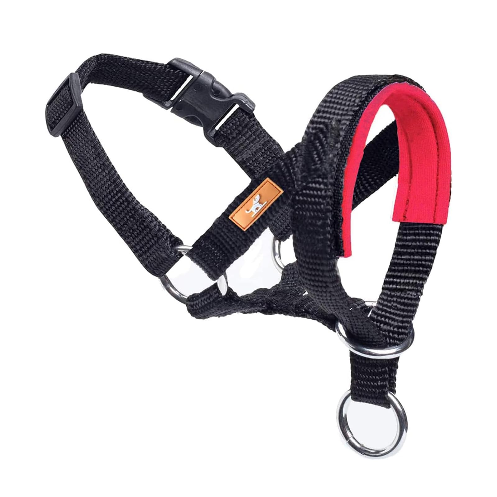 Dog Head Collar with Soft Fabric, Dog Head Harness to Stop Pulling with Adjustable Loop(M,Red)