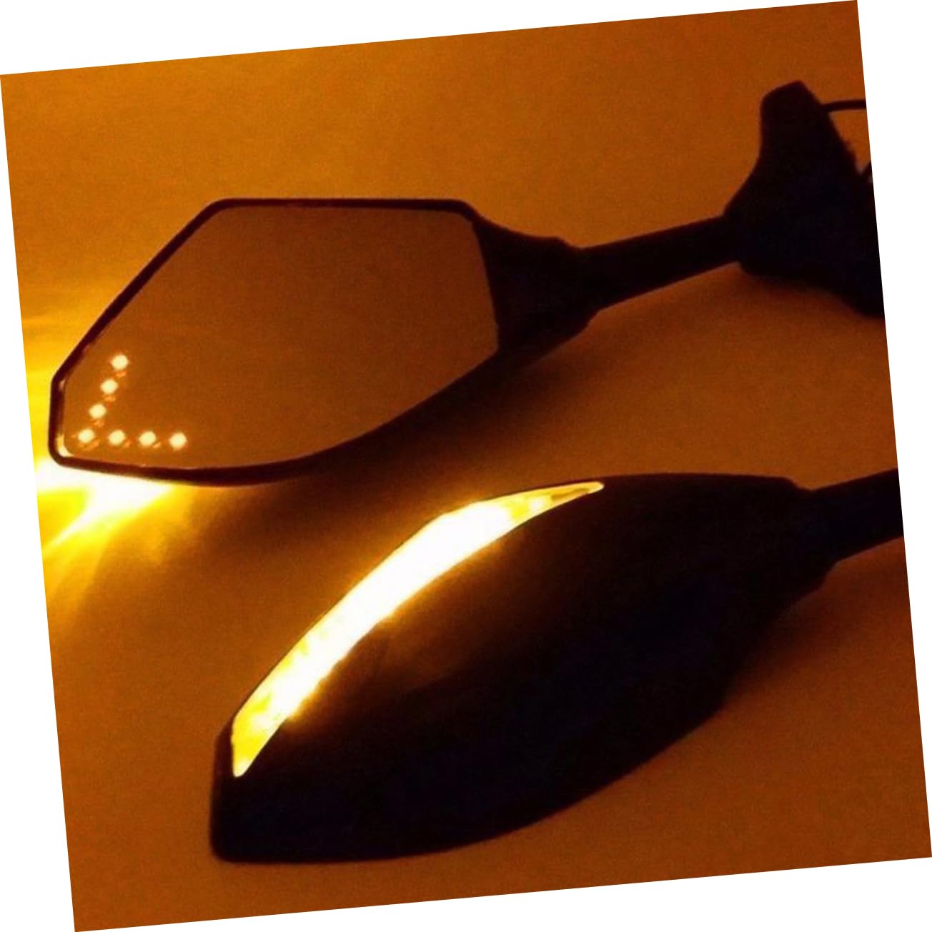 Rétroviseur de Guidon Moto à Led, Flèche Noire, Paire
