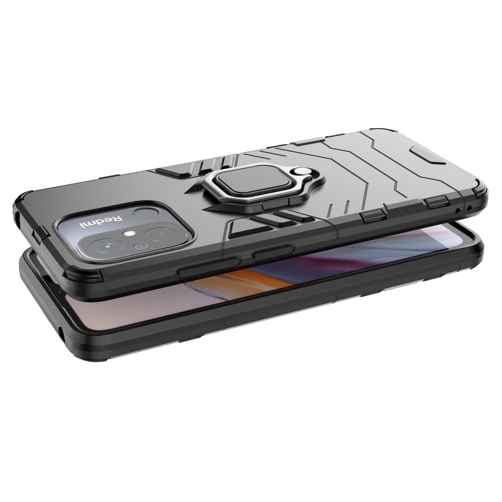 Cover Per Xiaomi Redmi 12C Antimacchia, Con Anello Di Supporto