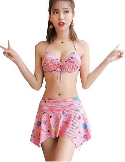 Amazon 水着 レディース 花びら バンドゥ ビキニ 上下 2点 セット くびれ効果 ピンクl ビキニ セパレーツ 通販