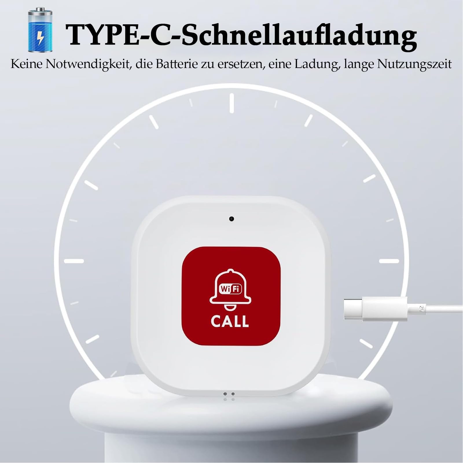 Bouton d'urgence Smart pour Seniors WiFi, Bouton d'urgence SOS Personnel, Appel d'urgence Domestique WLAN, Compatible avec Tuya Smart/Smart Life/Alexa pour Patients âgés, Enfants