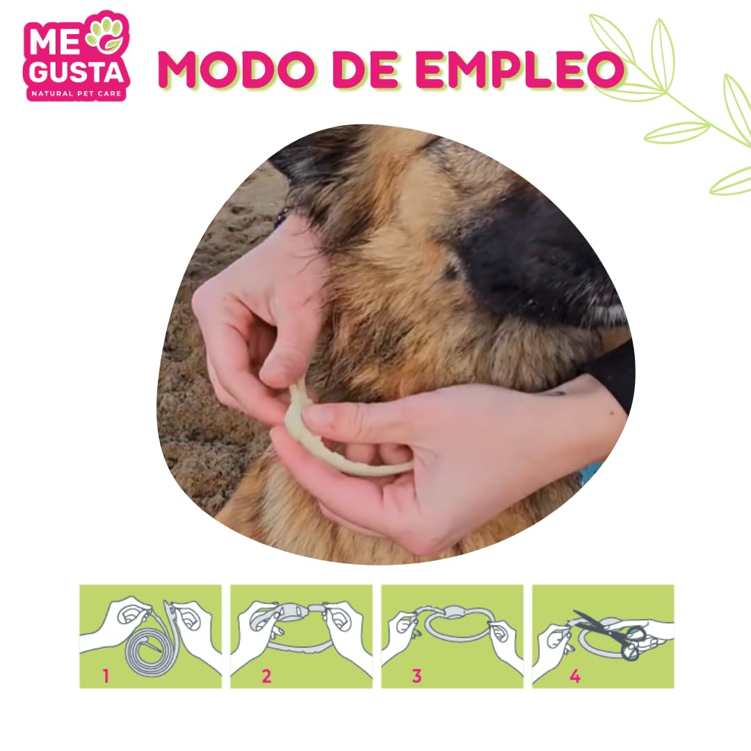 ME GUSTA Strip de 8 Packs de Collar y Pipetas Repelentes para Perros | Incluye 1 collar y 2 pipetas | Repele todo tipo de Insectos