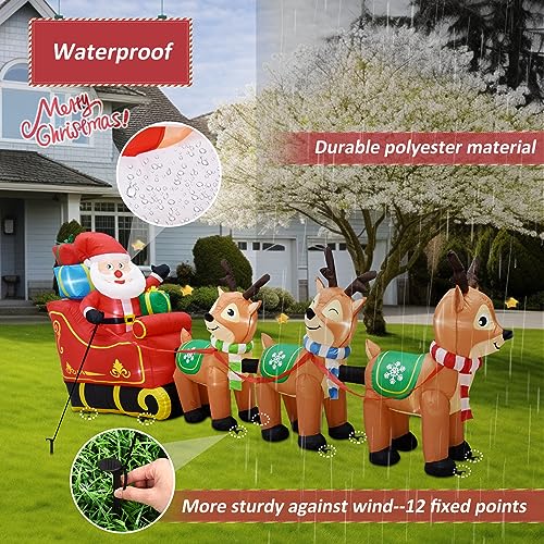 Eaone BDD027 12 Ft Christmas Inflatables Outdoor Decorations Giant Blow Up Yard Decorations Inflatable Santa Claus thumb #2
