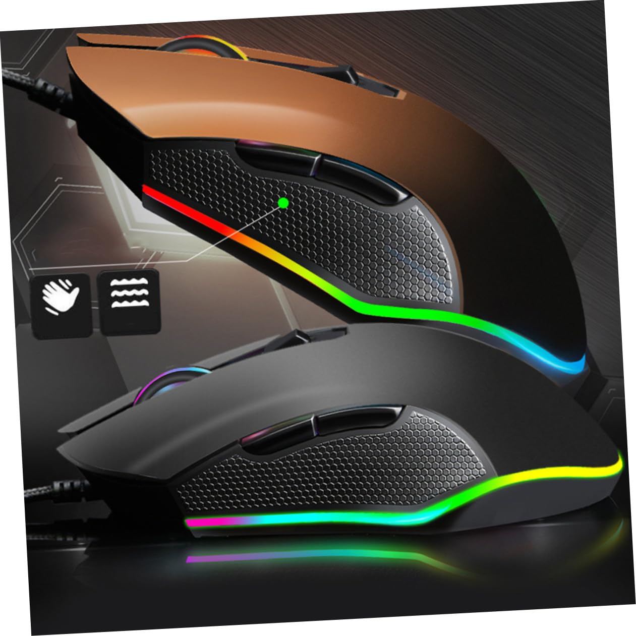 KOMBIUDA Set Tastiera e Mouse da Gaming Retroilluminati con Tastiera Piccola una Mano in Abs Nero, Facile da Installare per Home Entertainment e Dorm