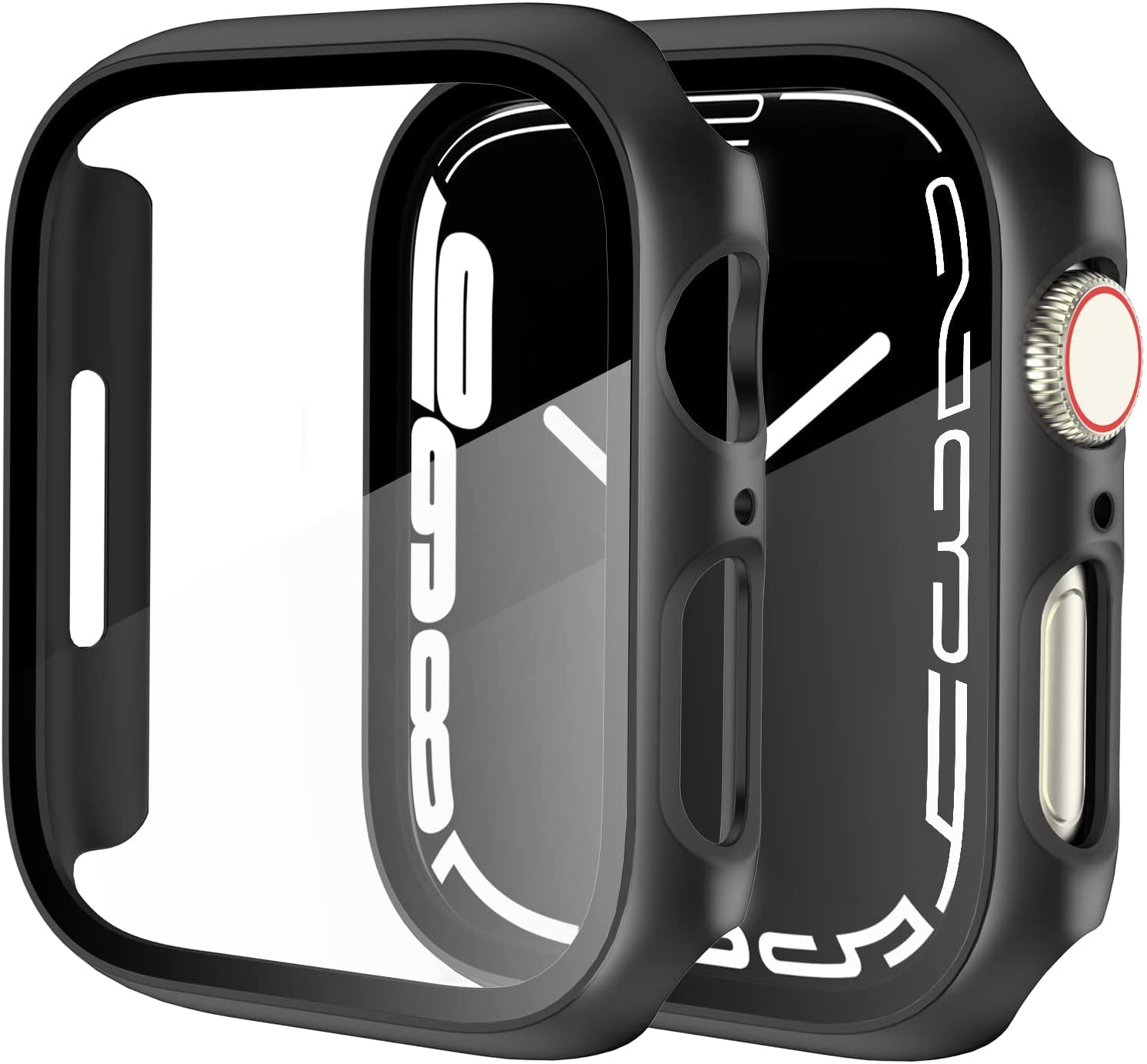 OJOS Full Coverage Case Compatible with Apple Watch Series 8/ Series 7 45mm in Built Tempered Glass Screen Protector Slim Bumper Hard Cover (Black) (B09L6TVJBL) Amazon Price History, Amazon Price Tracker