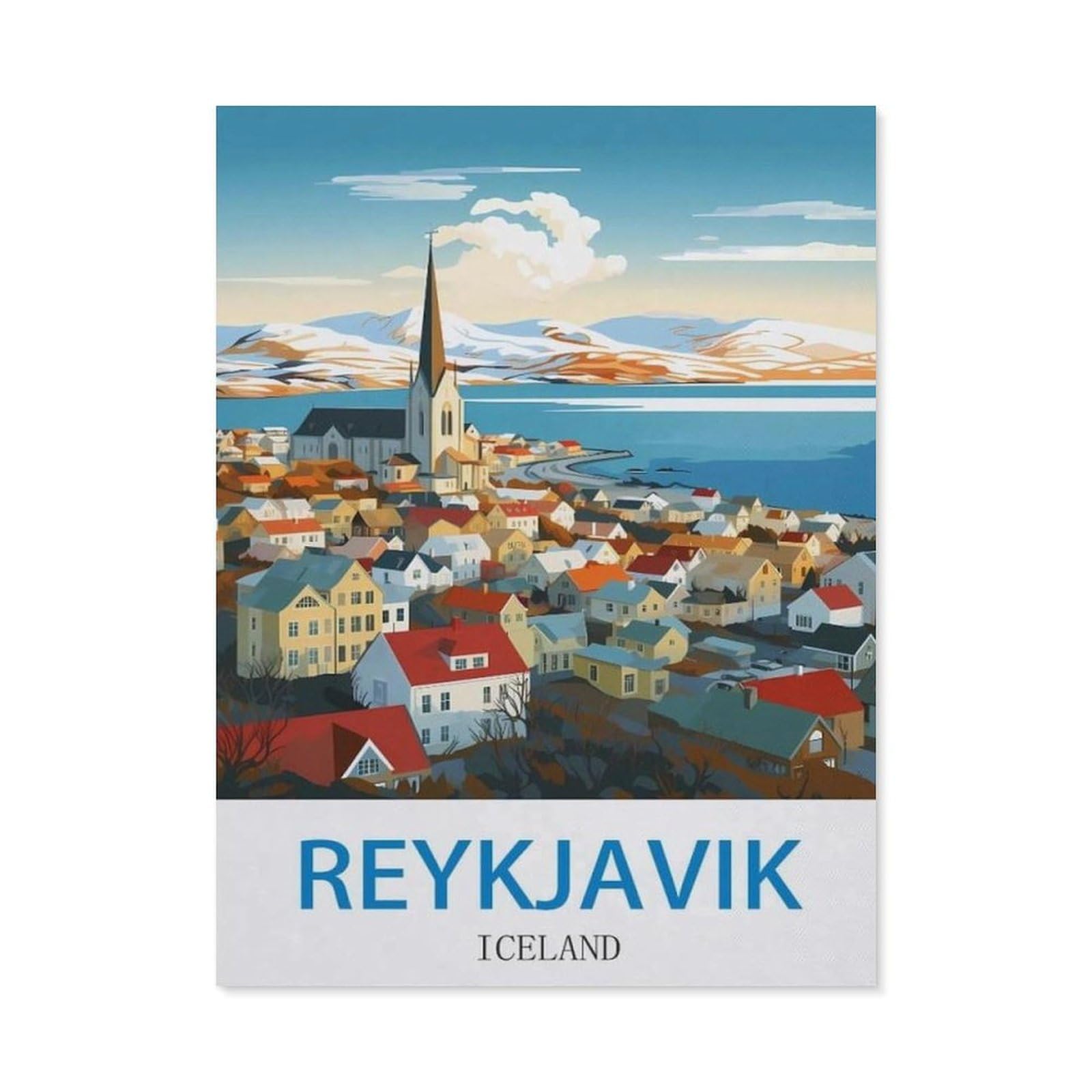 BEAYODKP 5D Diamond Painting Kits，Reykjavik Iceland，DIY Rhinestone Embroidery Set Paint with Diamond Art by Number Kits Cross Stitch Home Wall Craft Decoration（30 x 40 cm/11.81 x 15.74 inches）-CK80