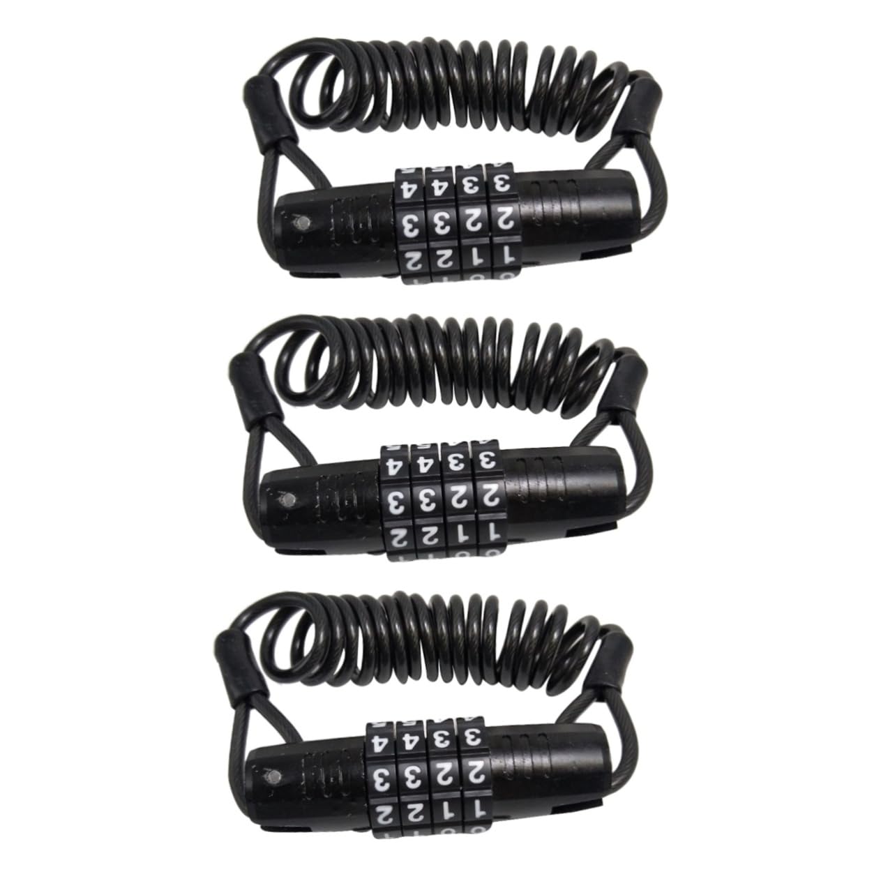 BESTonZON 3pcs Theft Portable Bike Lock Durable Coded Wire Lock for Bicycles Scooters and Motorcycles Easy to Use Compact and Secure for Cycling Safety