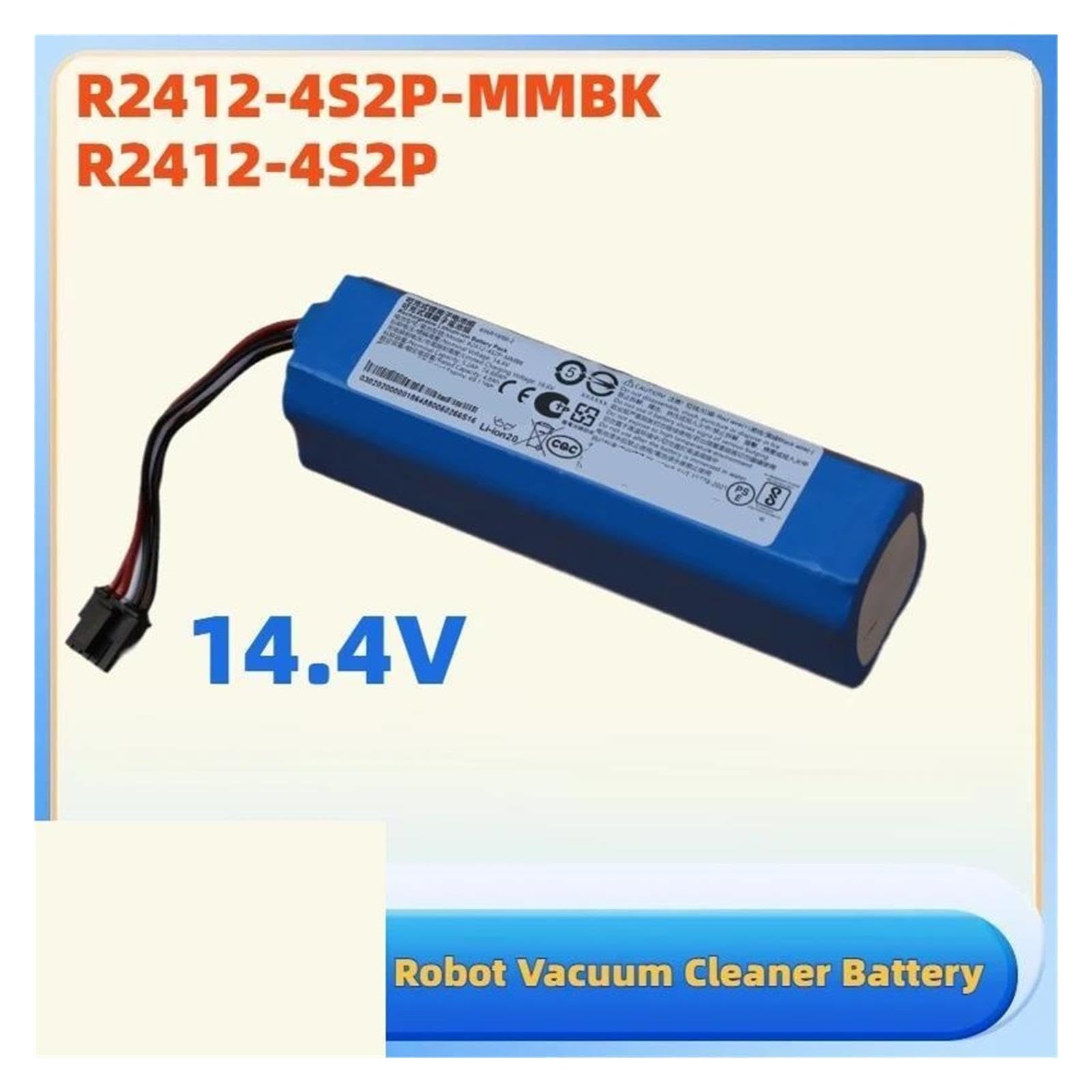 Batería De Repuesto for Robot Aspirador Dreame,D20 Pro S30-X40-X40pro, R2412-4S2P-MMBK, 14,4 V, 4800mAh