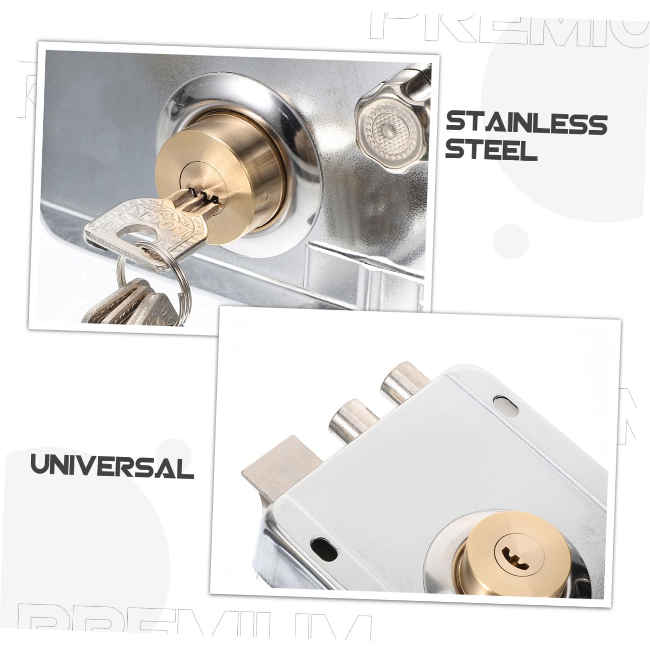 Artibetter 1set Serratura Per Porta Inossidabile Con Chiusura Catenaccio Sicurezza Antifurto Per Porte Da Camera Design e Apertura Resistente e Pratica Per La Tua Casa