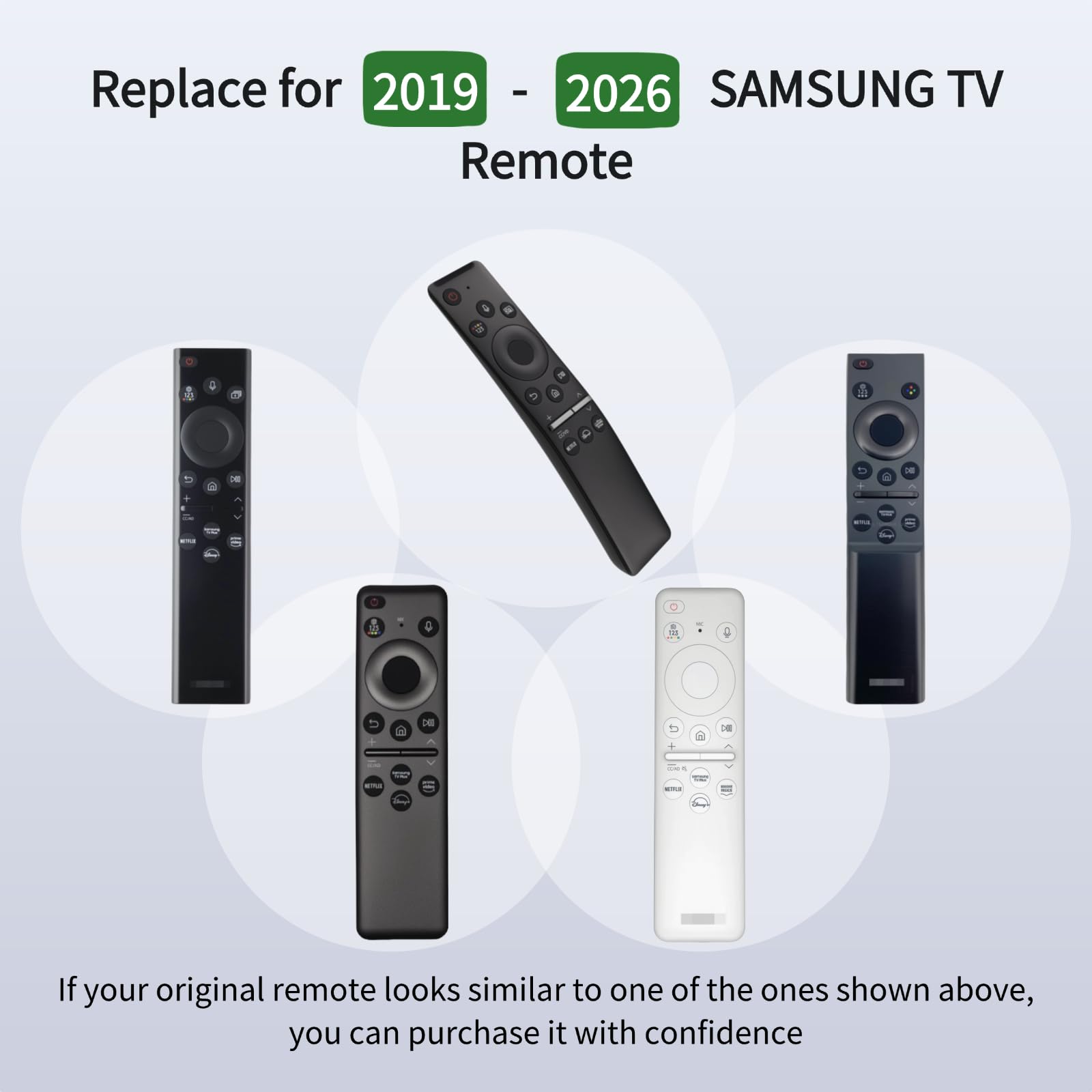 ORQRQO Telecomando di ricambio per tutte le Smart TV Samsung 2019-2025, con controllo vocale, no Solarcell