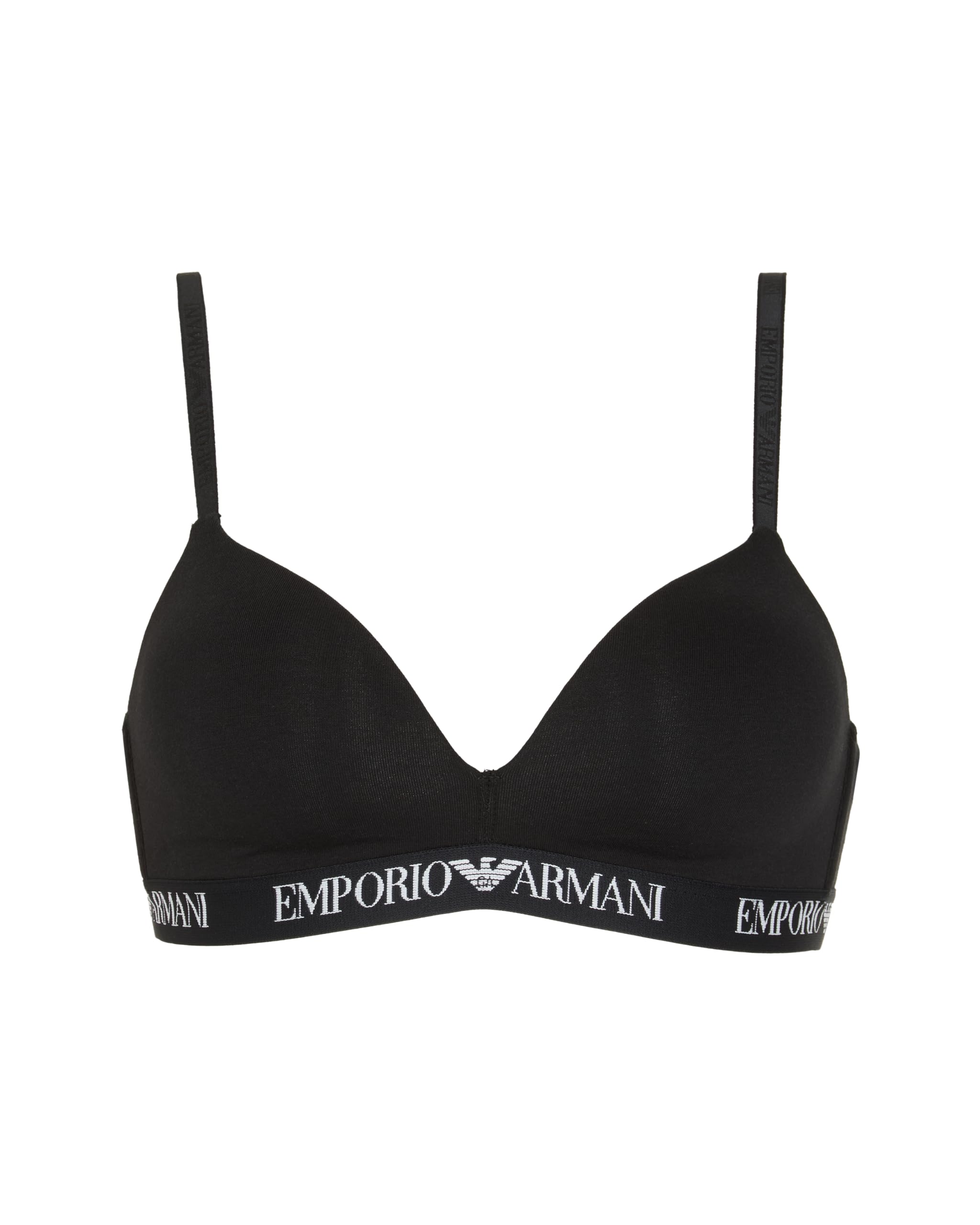 Emporio Armani Woman's Essential Cotton Padded Triangle Bra, Black, XS
