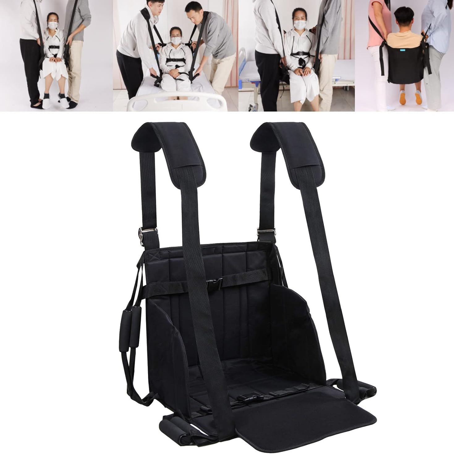 Almohadilla de asiento de transferencia para movilidad médica, tabla deslizante de escalera de elevación de pacientes con diseño de doble asa, correa de elevación para silla de ruedas y cinturón de