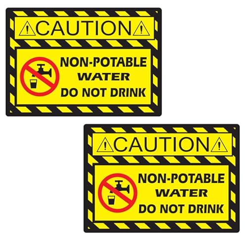 Non Potable Symbol Sign Stickers Not for Drinking Water Labels,3.5×5 Inch Adhesive Do Not Drink Safety Danger Caution Sticker Decal (10 pcs)