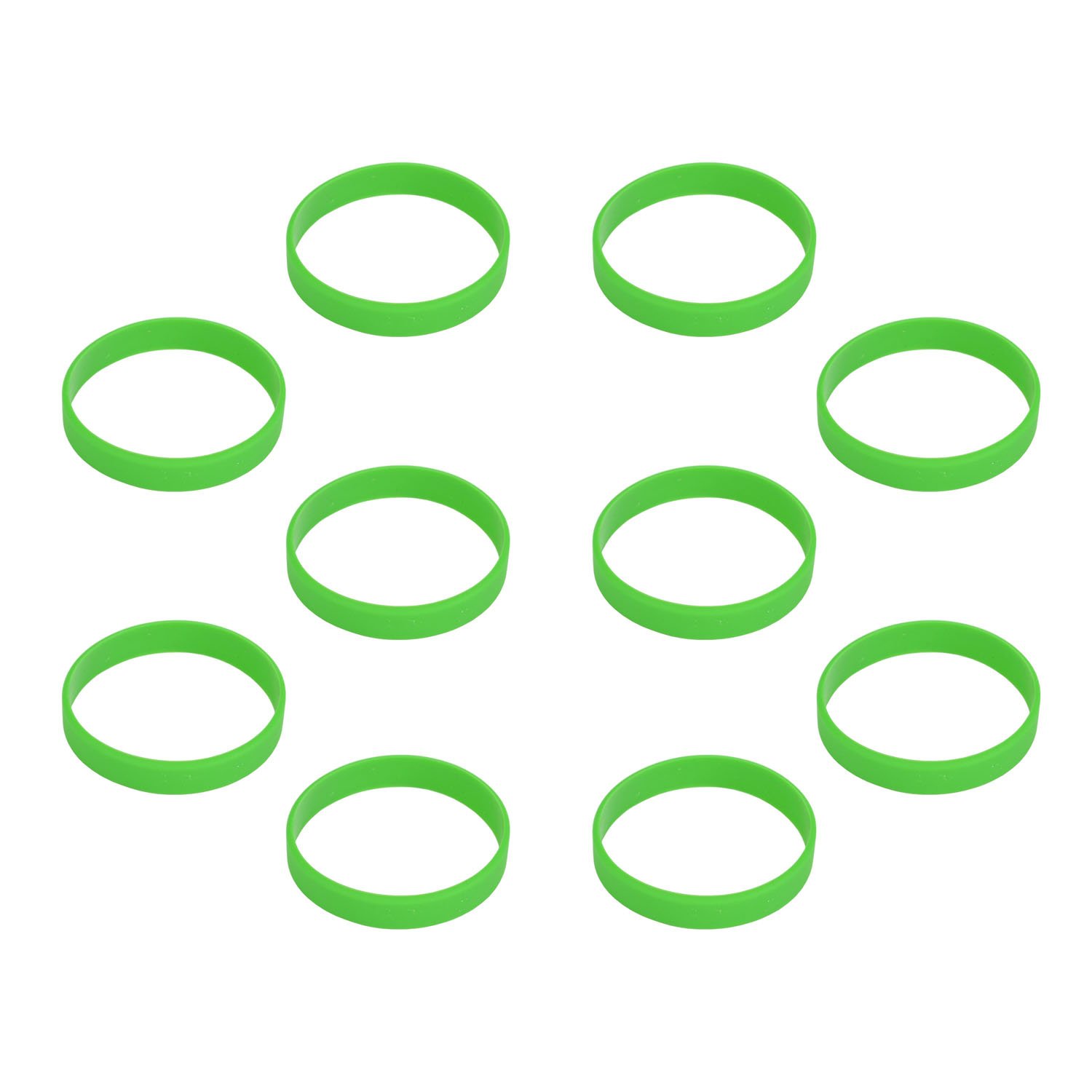 Hoerev Blank Silicone Charity Wristbands Bracelets Rubber Sport Cuff Wristband, 10pcs Green