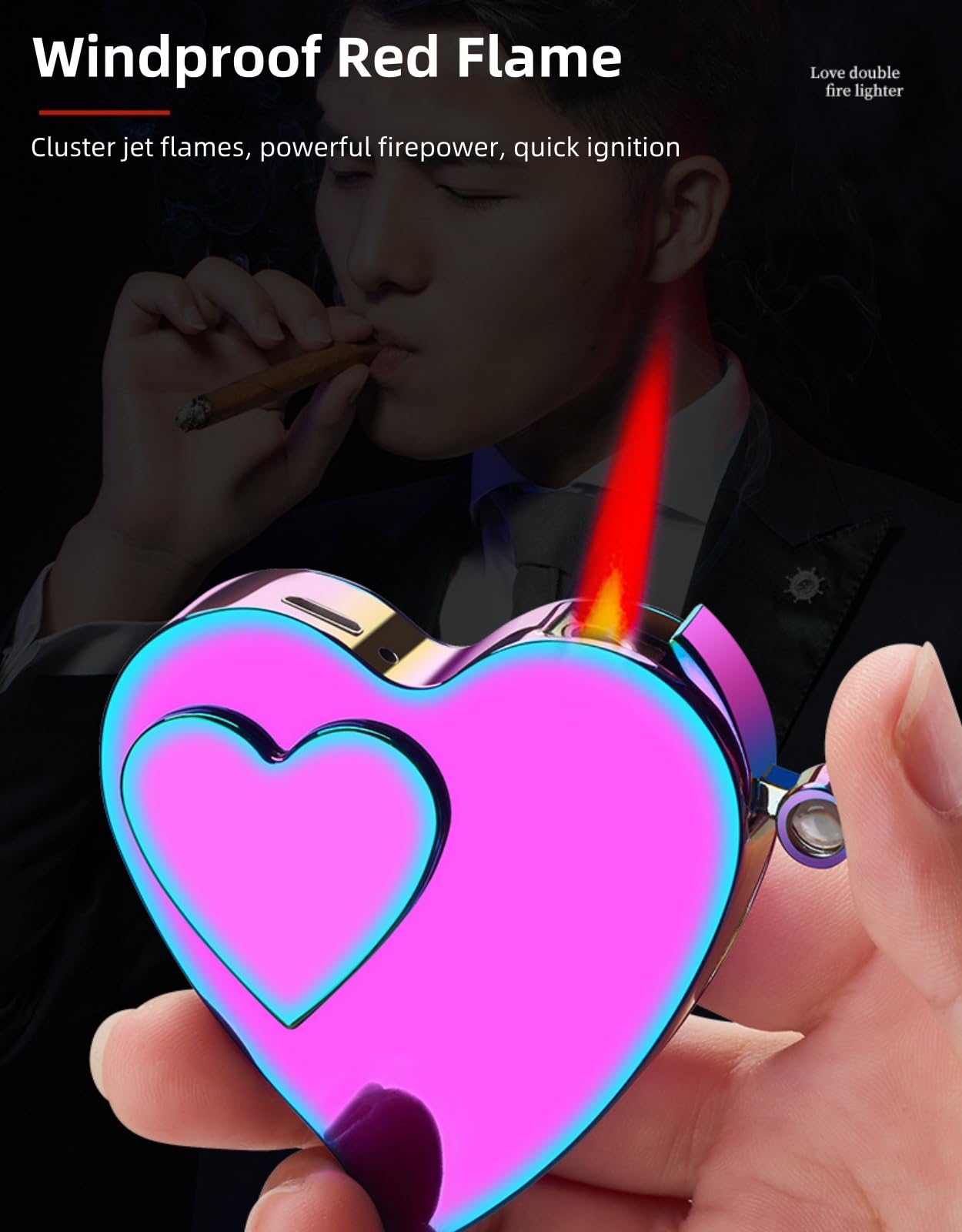 Amazon.com: Heart Shaped Lighter, Love Lighters, 100 Languages 'I Love You'  Micro Projection, Cool Electronic Lighter, Gas Refillable and  Rechargeable(Purple) : Health & Household