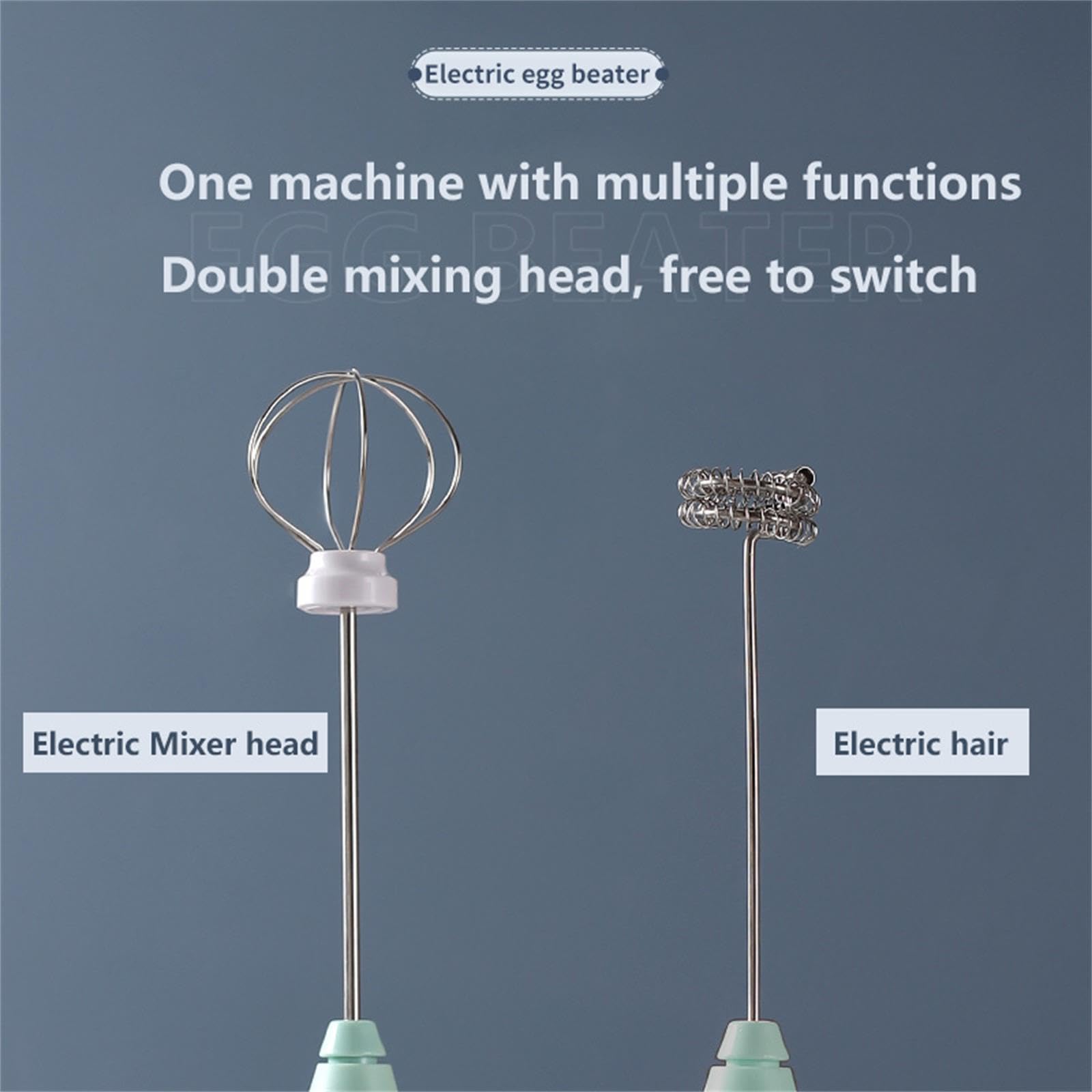 Mini mezclador de mano, batidor eléctrico inalámbrico para huevos, leche, café y alimentos para bebés, fuerte de tres velocidades ajustables 3