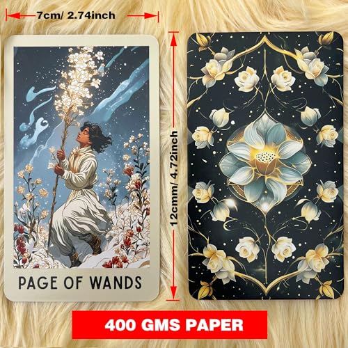 Image of Tarot Deck Unique, 78 Floral Tarot Cards with Guidebook, Modern Witch Tarot for Beginners and Experienced Readers, Divination and Spiritual Growth Tool