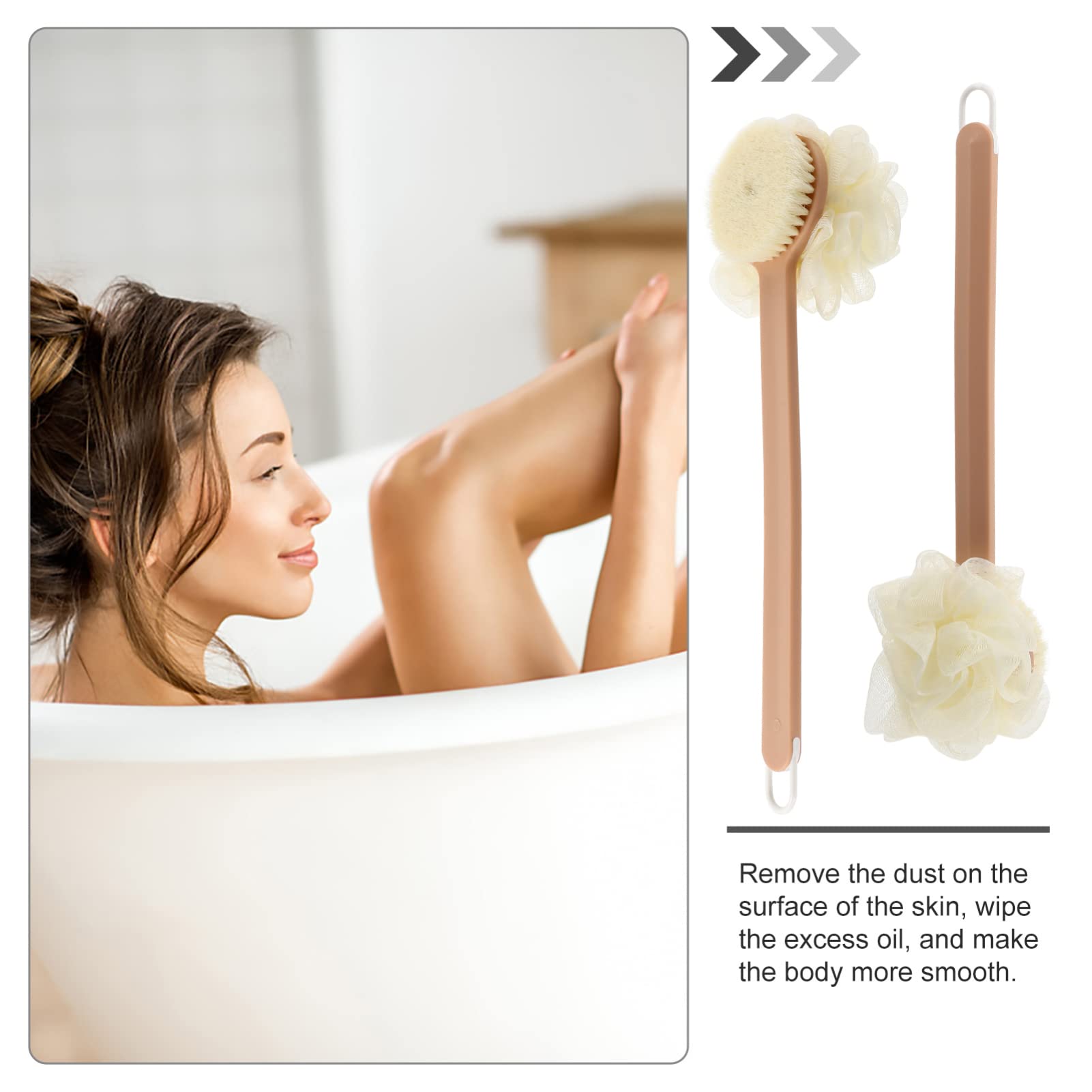 FRCOLOR 2 Piezas Cepillo De Baño De Mango Largo Cepillo De Cuerpo De Baño Cepillo De Esponja De Baño Cepillo De Limpieza De La Piel Depurador De Ducha Páginas Perder Malla Lavado De Cuerpo