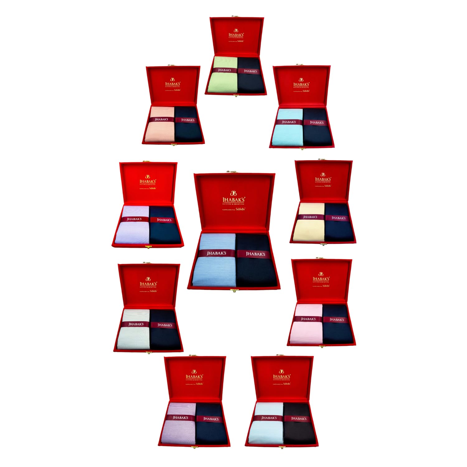 Unstitched Cotton Blend Solid Shirt & Trouser Fabric - 2.25 m Shirt Cloth - 1.20 m Pant Piece (Pack of 10) - VELVET Collection - B