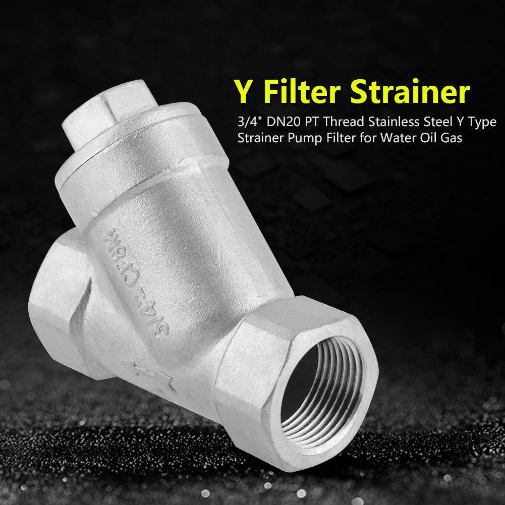 Y-Sieb 3/4"DN20 PT-Gewindesieb Edelstahl Y-förmige Siebpumpensiebfilter-Rohrverschraubungen für Wasser Öl und Gas