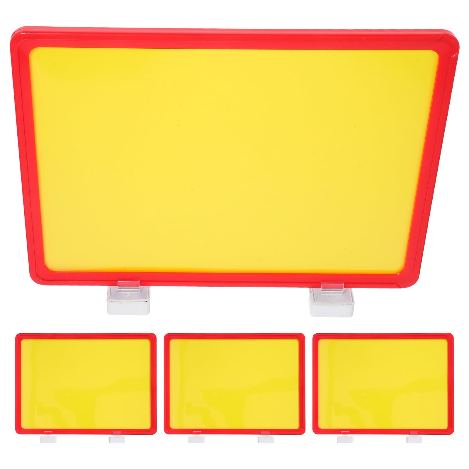 Portaetichette Magnetico A4 Rosso per Scaffali Magazzino, Plastica