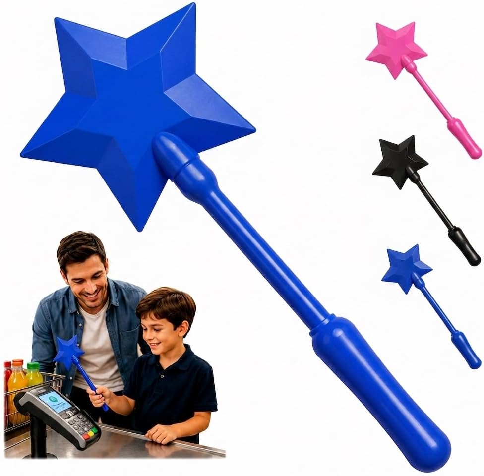 Credit Card Wand, Magic Fairy Tap To Pay Wand,Magic Wand Credit Card Holder, Blue star