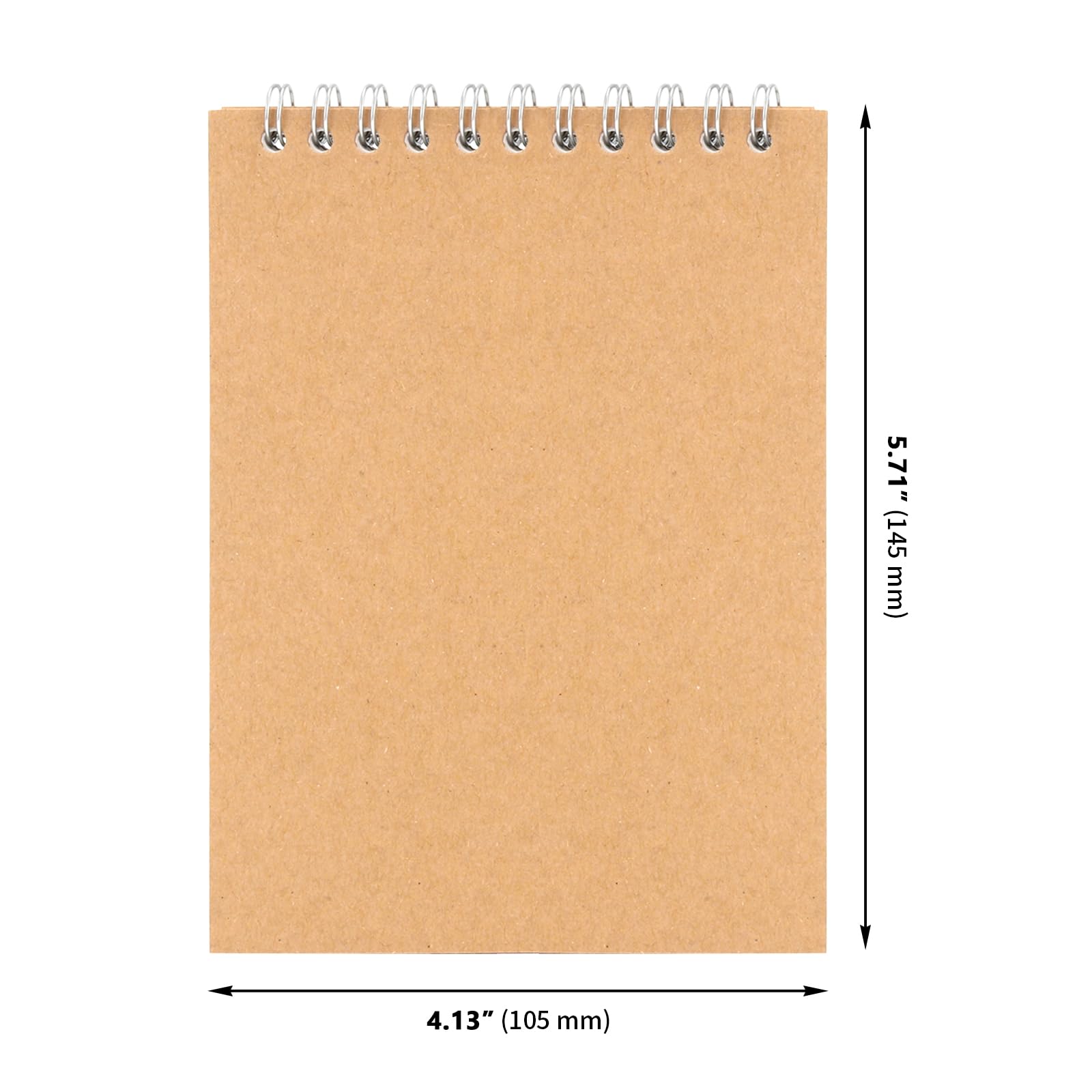 GINLANK 35 quaderni da disegno formato A6, rilegatura a spirale superiore, copertina in carta kraft, blocco per schizzi, disegno, scrittura, 120 pagine/60 fogli
