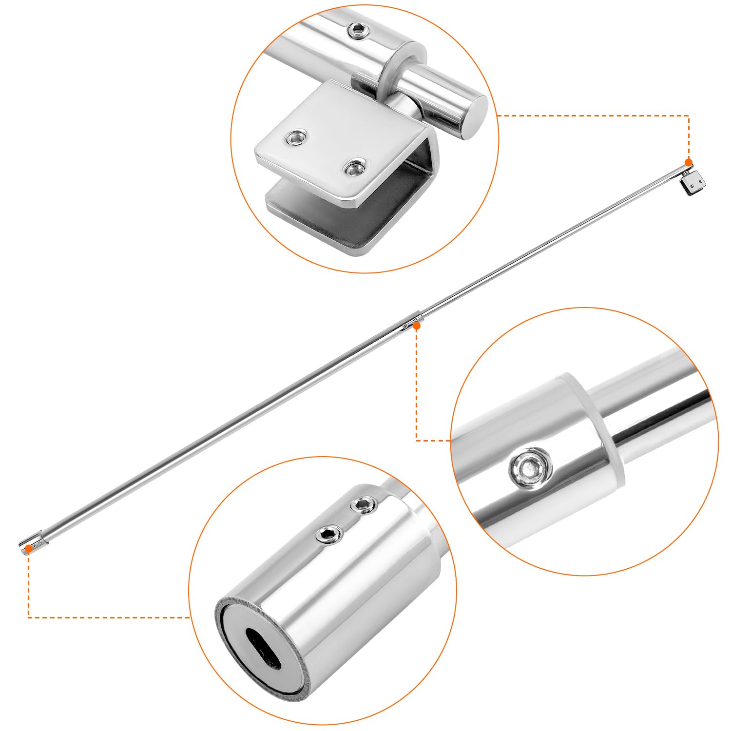 QWORK® Barra Stabilizzatrice per Box Doccia Regolabile, 700-1200 mm Barra di Supporto Telescopica, Barra di Supporto, per Vetro Spessore 8-10 mm