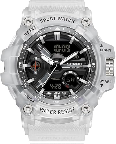 KXAITO Reloj deportivo analógico para hombre, reloj militar para exteriores, cronómetro, digital, electrónico, grande, pantalla doble, impermeable,
