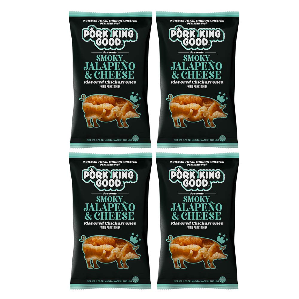 Buy Pork King Good Smoky Jalapeño & Cheese Pork Rinds (Chicharrones) (4