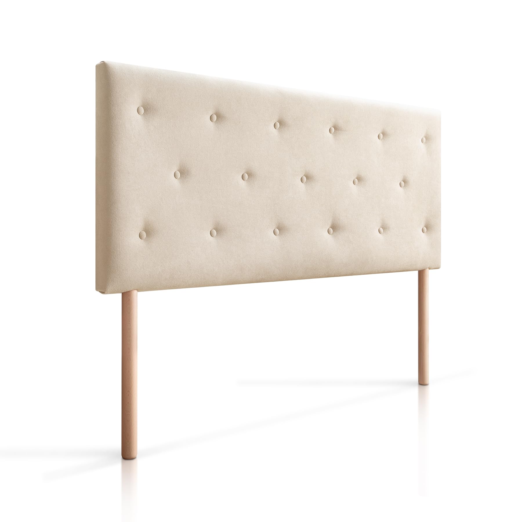 SUENOSZZZ-ESPECIALISTAS DEL DESCANSO Cabecero de Cama Helsinki con Patas nórdicas y tapizado en Tela para Camas de 180 (190 x 100 cm) Tela Beige