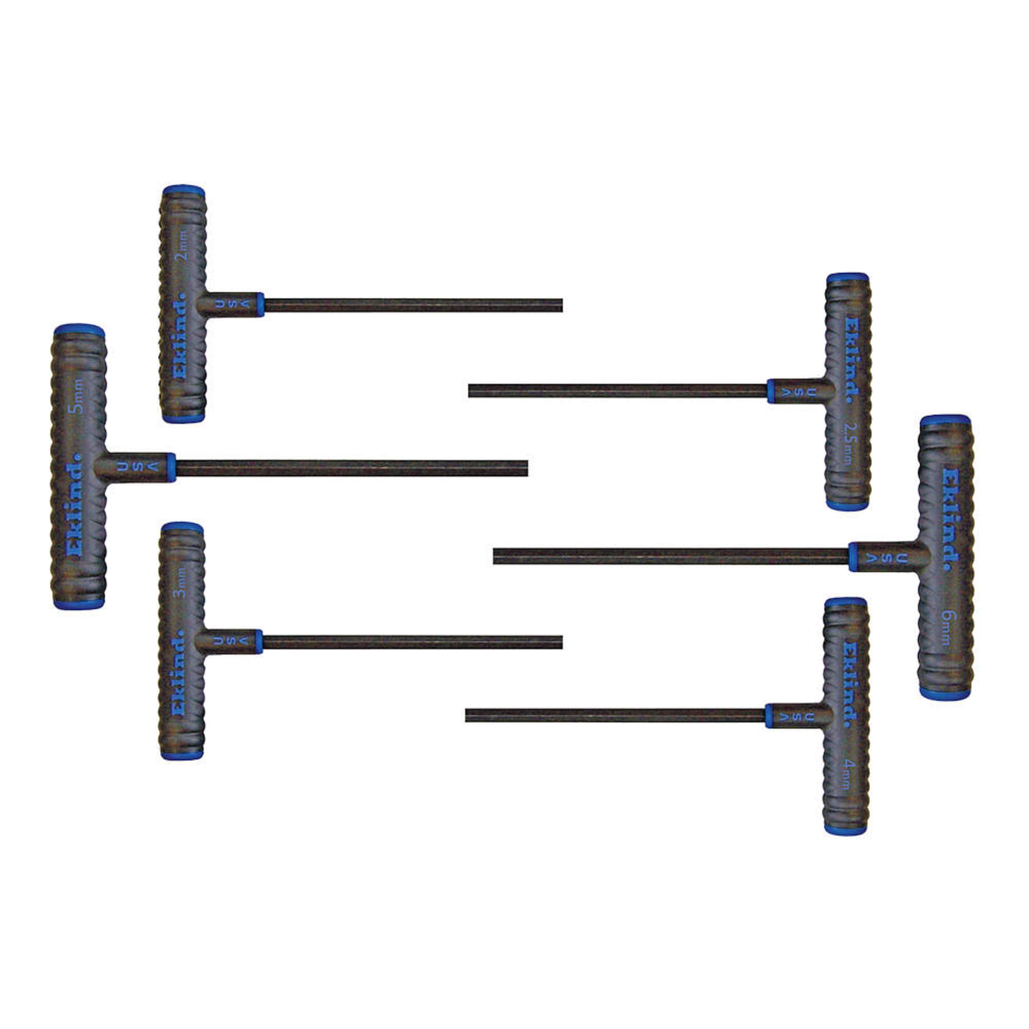 Eklind 64606 - Juego de llaves hexagonales con mango en T Power-T (6 piezas, 6 unidades, con bolsa, 2 mm - 6 mm)