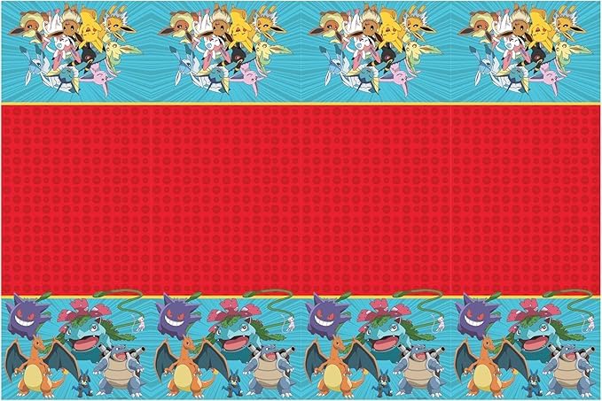 Pokemon Birthday Decoration, for Children's Birthday Party with Disposable Party Tableware and Party Decoration (Tablecloth)