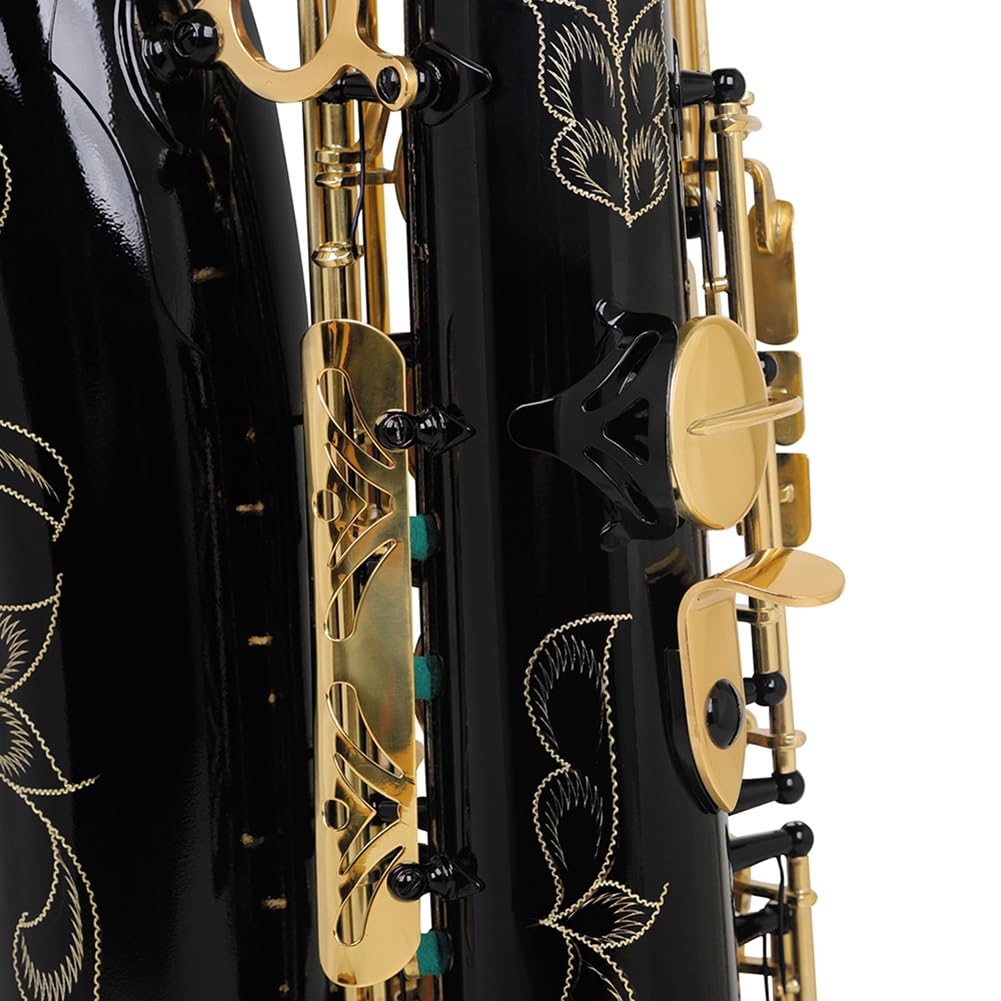 Saxofón alto en mi bemol Kit de saxofón de latón en mi bemol, accesorios completos, sonido profesional, llaves de concha de abulón, ideal for todos los músicos, incluye estuche rígido, correa, guantes