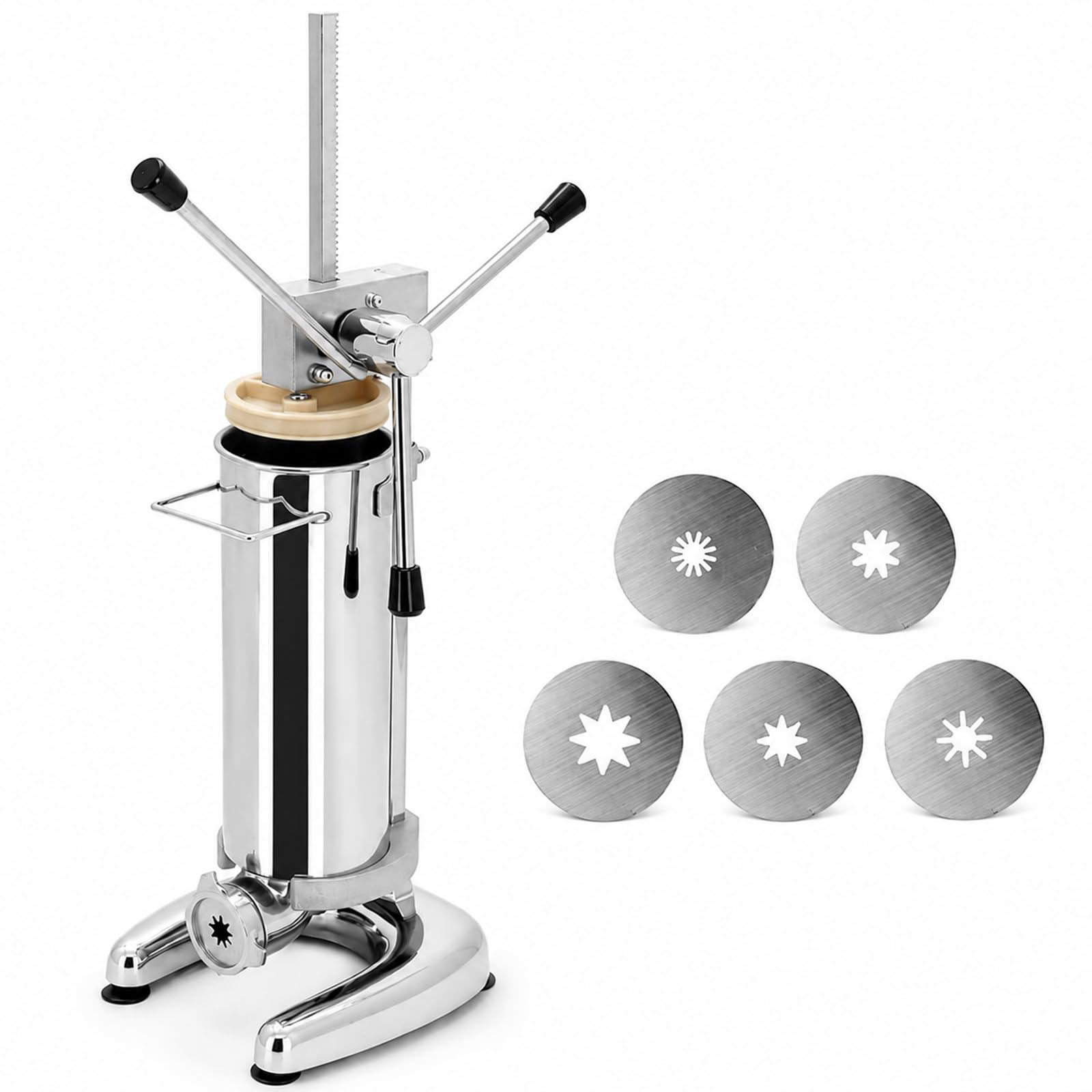 Preparazione più Rapida al Servizio, Macchina per Churros 3L con 5 Stampi, Pressa Manuale per Food Truck, Bar, Mercatini, Sagre e Catering Professionale 3L